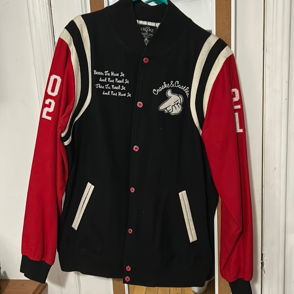 Crooks and Castles mens varsity jacket